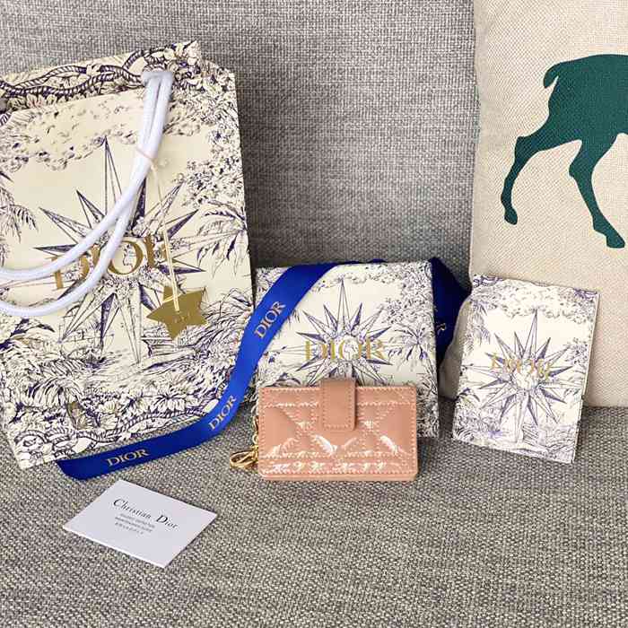 DIOR レディディオール 5スロットカードケース ラムスキン レディース 10.4×7×2cm