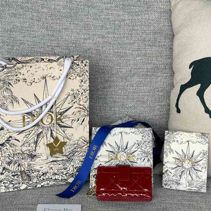 DIOR レディディオール 5スロットカードケース ラムスキン レディース 10.4×7×2cm