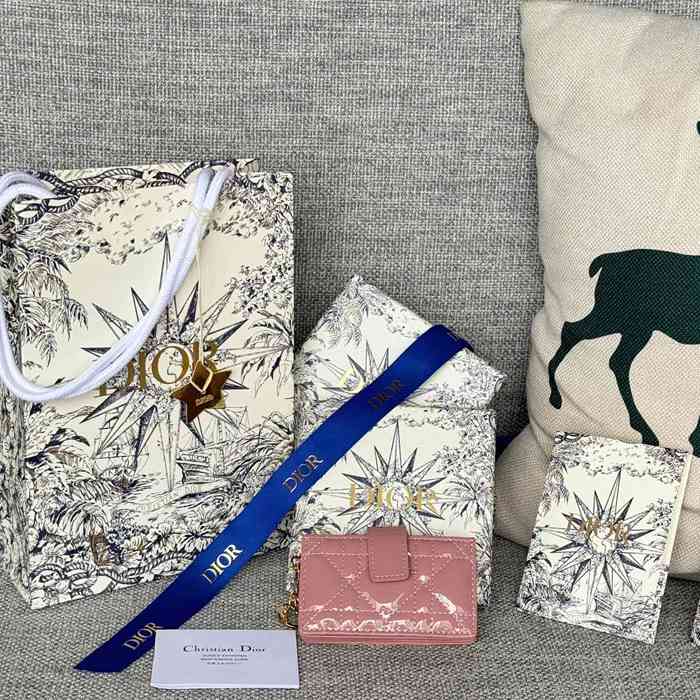 DIOR レディディオール 5スロットカードケース ラムスキン レディース 10.4×7×2cm