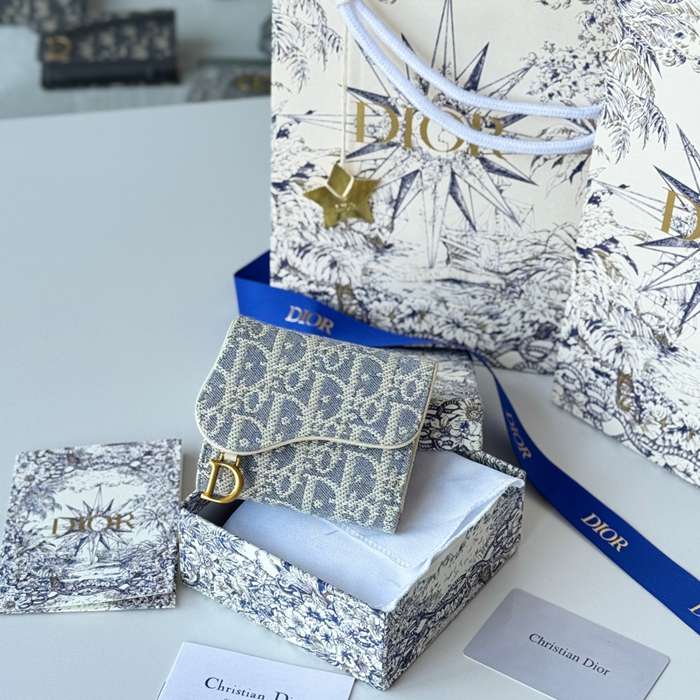 DIOR 三つ折り財布 レディース 10×8×2cm