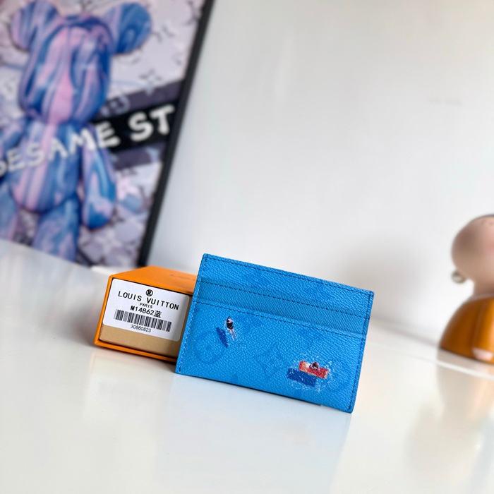 LOUIS VUITTON ダブルカードケース カラードモノグラム キャンバス メンズ 11×7×1.5cm