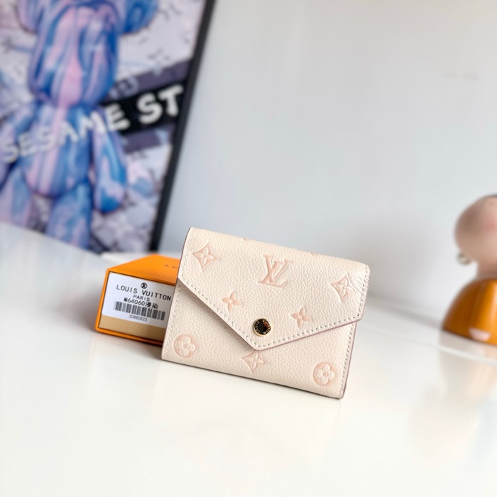 LOUIS VUITTON ヴィクトリーヌ ウォレット モノグラム アンプラント レザー レディース 12×9cm