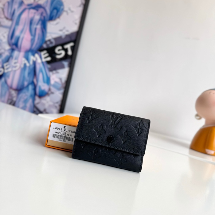 LOUIS VUITTON ヴィクトリーヌ ウォレット モノグラム シャドウ レザー レディース 11.5×9×2.5cm