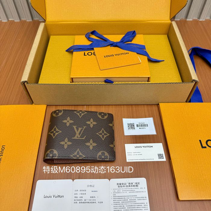 LOUIS VUITTON ミュルティプル ウォレット モノグラム キャンバス メンズ 11.5×9×1.5cm