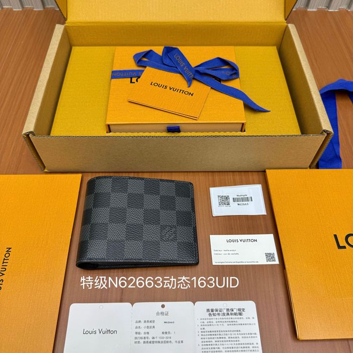 LOUIS VUITTON ミュルティプル ウォレット モノグラム キャンバス メンズ 11.5×9×1.5cm