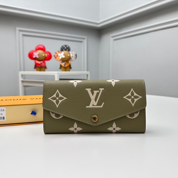 LOUIS VUITTON サラ ウォレット モノグラム アンプラント レザー レディース 19×10.5×2cm