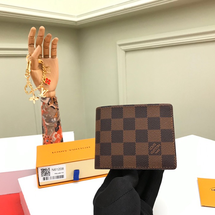 LOUIS VUITTON スレンダー ウォレット ダミエ エベンヌ メンズ 11.9×9cm