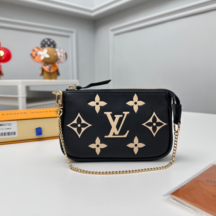 LOUIS VUITTON ミニポシェット アクセサリー モノグラム アンプラント レザー レディース 15.5×10.5×4c