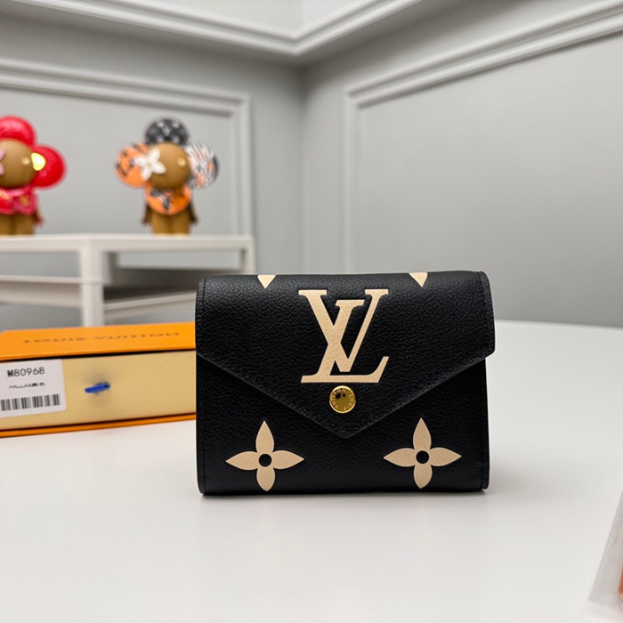 LOUIS VUITTON ヴィクトリーヌ ウォレット モノグラム アンプラント レザー レディース 12×9.5×2.5cm