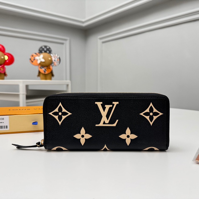 LOUIS VUITTON クレマンス ウォレット モノグラム アンプラント レザー レディース 20×9×2cm