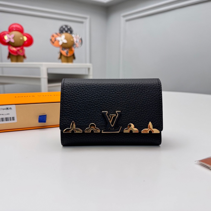 LOUIS VUITTON カプシーヌ コンパクトウォレット カーフレザー レディース 13.5×9.5×3cm