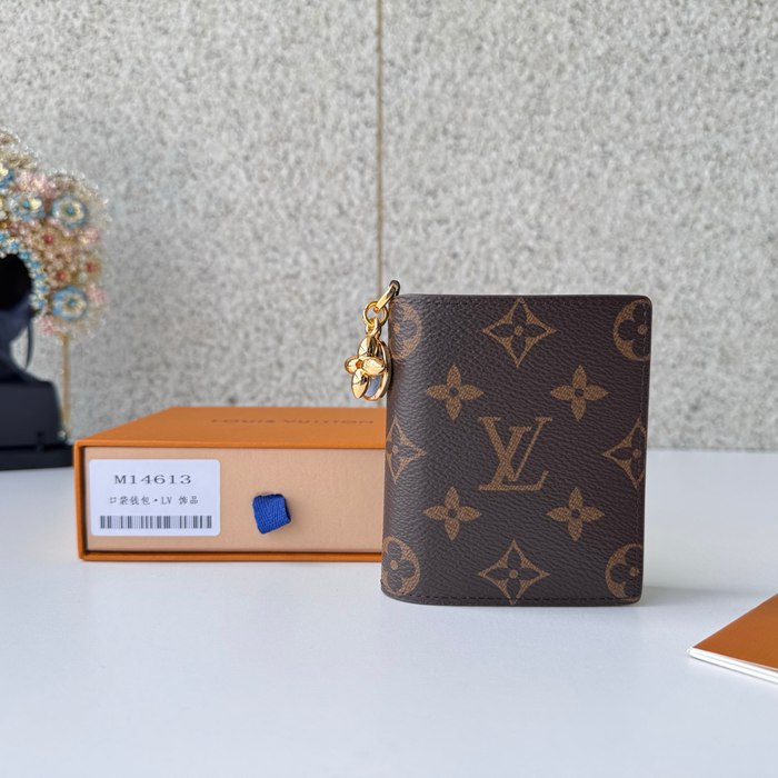LOUIS VUITTON ポケット ウォレット モノグラム キャンバス レディース 9×10×2.5cm