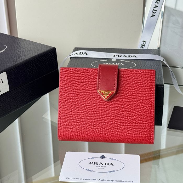 PRADA ミニウォレット サフィアーノレザー メンズ 11.2×8.5cm