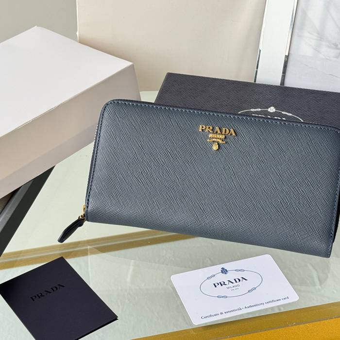PRADA ジッピーウォレット サフィアーノレザー メンズ 19×12cm