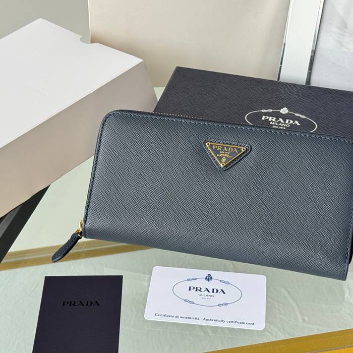 PRADA ジッピーウォレット サフィアーノレザー メンズ 19×12cm