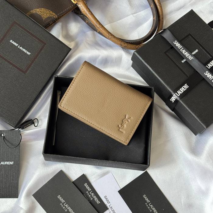 YSL カードケース カーフレザー ユニセックス 7.5×11×1cm