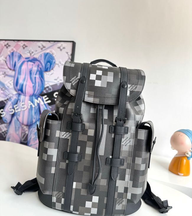 ルイ・ヴィトン スタイル クリストファー ミディアム リュック ダモフラージュ サイズ：44×38×12.5cm