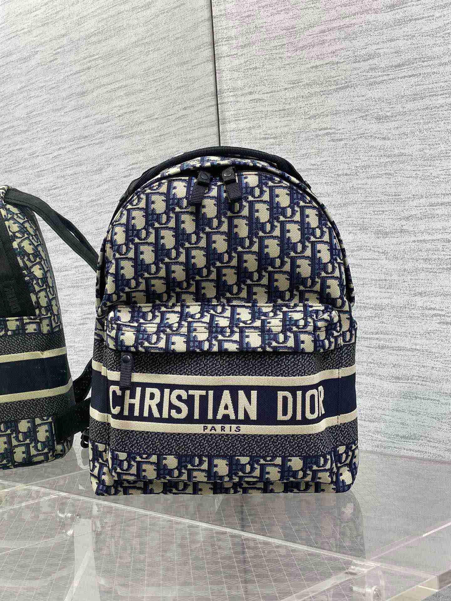 ディオール スタイル トラベル スモール リュック サイズ：21.5×13×31.5cm