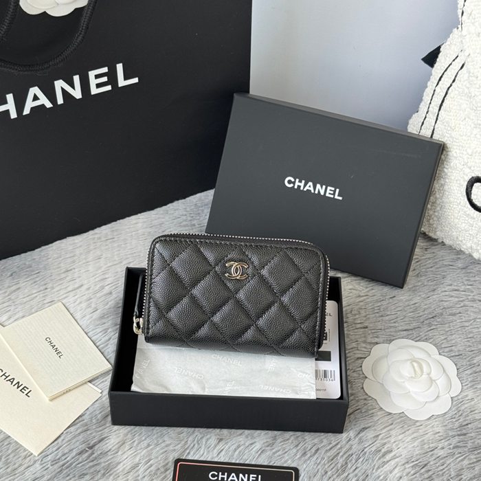 CHANEL 3686 0112 25c ラージジッピー長財布 カヴィア粒革 サイズ:12x8x2cm
