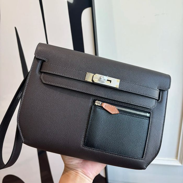 HERMES ケリー デペッシュ 25 クラッチバッグ エバーカラー革 ショルダーストラップ付き サイズ: