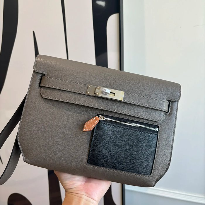 HERMES ケリー デペッシュ 25 クラッチバッグ エバーカラー革 ショルダーストラップ付き サイズ: