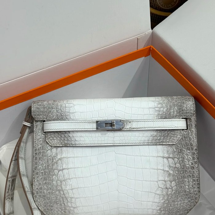 HERMES ケリー デペッシュ 25cm クラッチバッグ マットワニ腹皮 ヒマラヤホワイト サイズ: