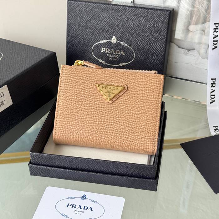 PRADA 1ML050 短財布 サフィアーノ十字紋 牛皮 サイズ:10x9cm