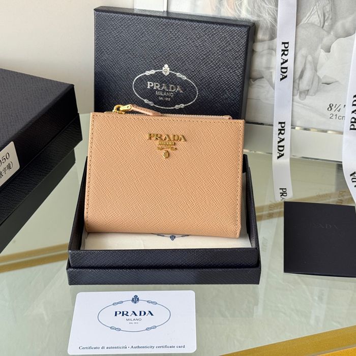 PRADA 1ML050 短財布 サフィアーノ十字紋 牛皮 サイズ:10x9cm