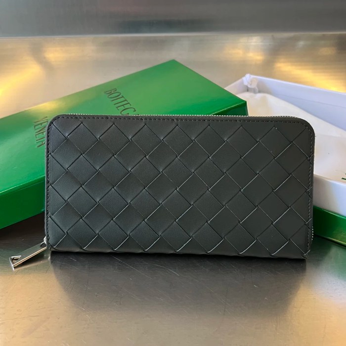 BOTTEGA VENETA BV 593217 メンズ編み財布 クラシック編み牛皮 19x10cm サイズ:19x10cm