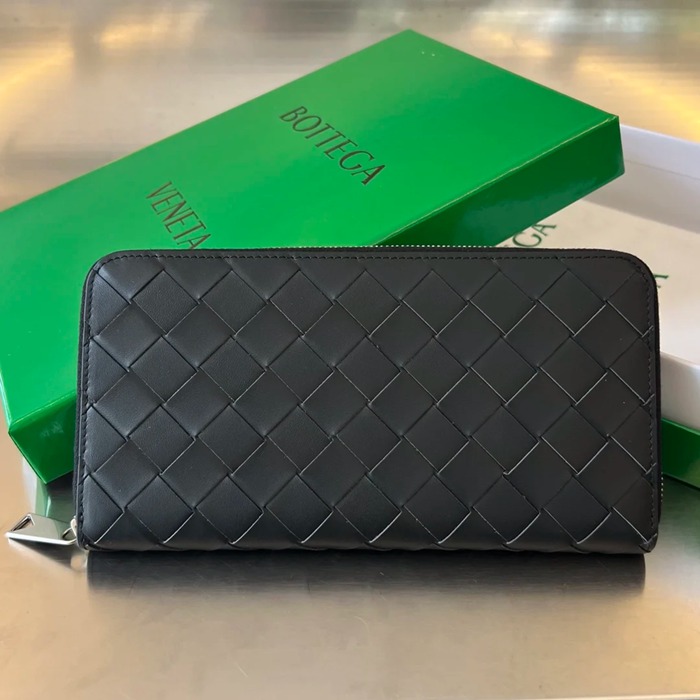 BOTTEGA VENETA BV 593217 メンズ編み財布 クラシック編み牛皮 19x10cm サイズ:19x10cm