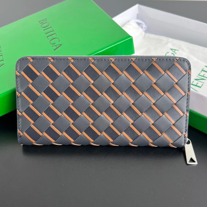 BOTTEGA VENETA BV 593217 メンズ編み財布 三色牛皮編み 19x10cm サイズ:19x10cm