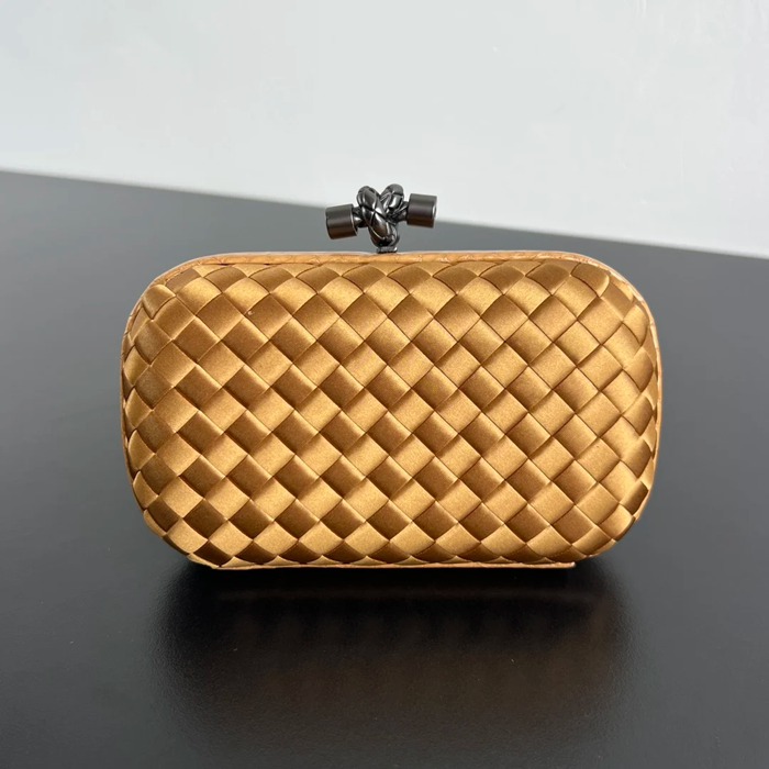 BOTTEGA VENETA BV 8651 ノット イブニングバッグ シルク編み蛇皮トリム 16x10cm サイズ:16x10cm
