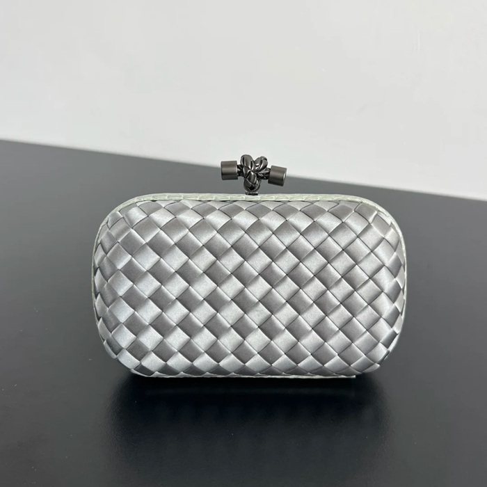 BOTTEGA VENETA BV 8651 ノット イブニングバッグ シルク編み蛇皮トリム 16x10cm サイズ:16x10cm