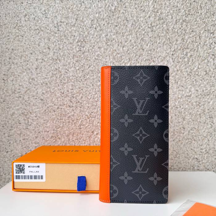 LOUIS VUITTON M25846 ブラッザ長財布 モノグラムエクリプス×オレンジ サイズ:19x10cm