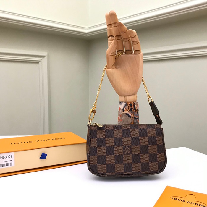 LOUIS VUITTON N58009 アクセサリーポーチ ダミエエベン サイズ:15.5x10.5cm