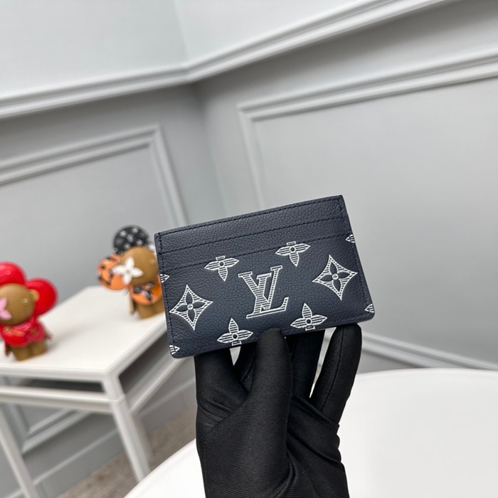 LOUIS VUITTON M83700 名刺ケース モノグラムシャドウ ブルー サイズ:11x7x1.5cm