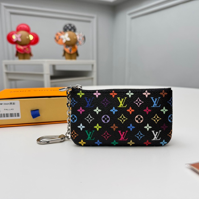 LOUIS VUITTON M13664 ポシェット クレ 村上隆コラボ ブラックマルチ サイズ:12x7x1.5cm