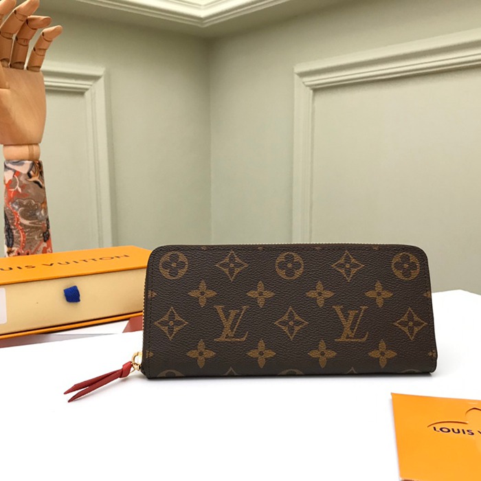 LOUIS VUITTON M60742 クレマンス長財布 モノグラム レッド サイズ:19cm