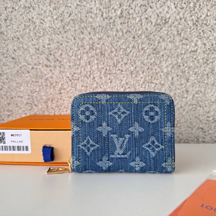 LOUIS VUITTON M82957 ジッピーコインケース モノグラムジャカードデニム ブルー サイズ:11x8.5cm