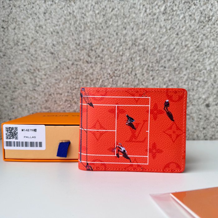 LOUIS VUITTON M14879 スレンダー短財布 カラードモノグラム スポーツシーン オレンジ サイズ:11x8.5cm