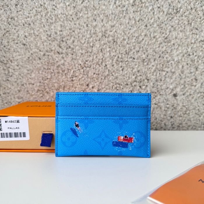 LOUIS VUITTON M14862 カードケース カラードモノグラム スポーツシーン ブルー サイズ:11x1.5cm