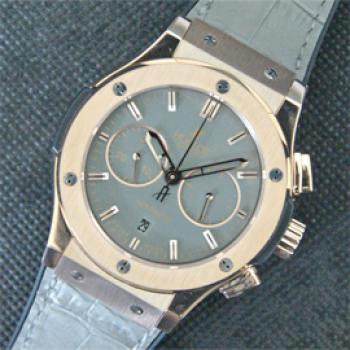 HUBLOT クラシックフュージョン 14Kゴールドコーティング グレーベルト 本物の実感