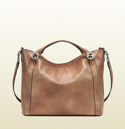 Gucci Miss GG Leather Top Handle Bag 323675 Brown