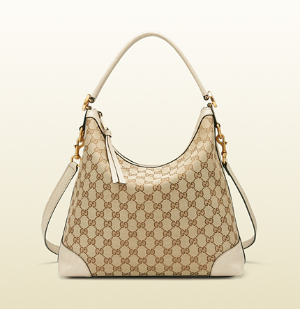 Authentic Gucci Miss GG Canvas Hobo Bag 326514 White