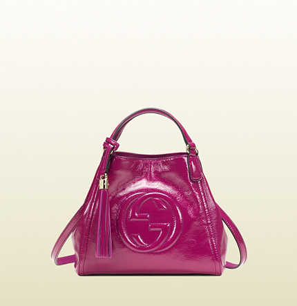 Gucci Soho Soft Patent Leather Shoulder Bag 336751 fuchsia