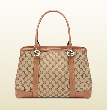 Authentic Gucci Miss GG Original Canvas Tote Bag 353122 Brown