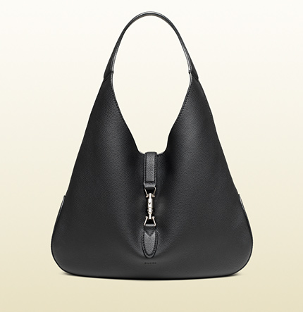 Authentic Gucci Jackie Soft Leather Hobo Bag 362968 Black