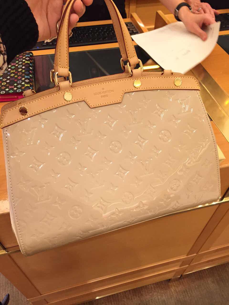 Louis Vuitton Monogram Vernis Brea MM Bag M90180 Dune