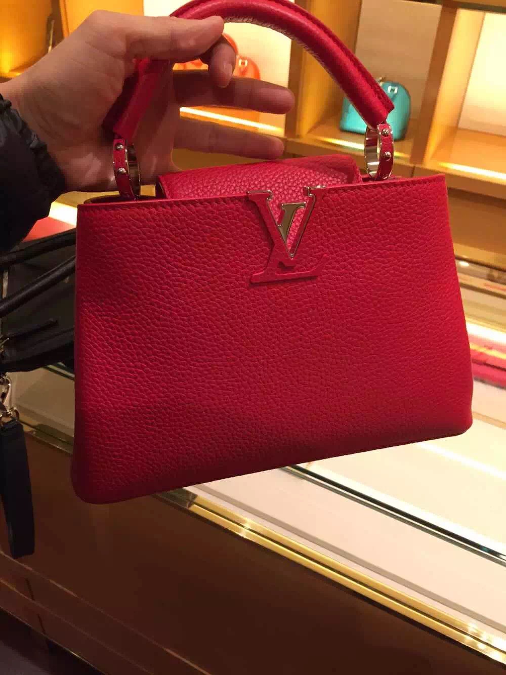 Orininal Louis Vuitton Capucines BB Bag M94754 Red