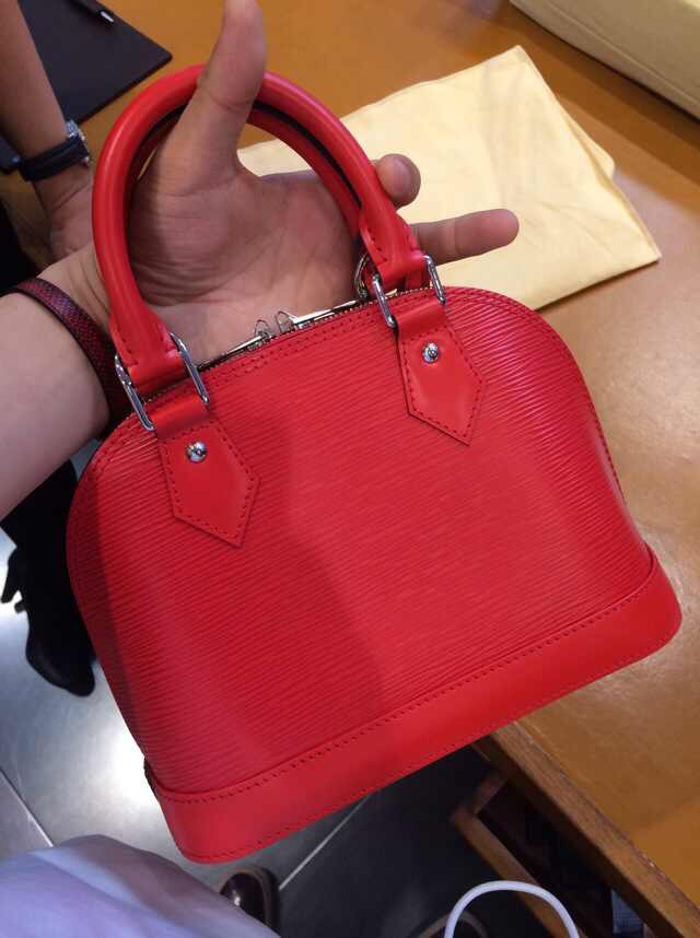 Authentic Louis Vuitton Epi Alma BB Bag M40850 Red